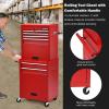 imageGoplus Tool Chest 3in1 Rolling 6 Drawers Tool Cabinet with Detachable Top Toolbox Middle Tool Storage Universal Lockable Wheels Protective Liner Auto Lock Metal Tool Box for Garage WorkshopRed