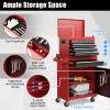 imageGoplus Tool Chest 3in1 Rolling 6 Drawers Tool Cabinet with Detachable Top Toolbox Middle Tool Storage Universal Lockable Wheels Protective Liner Auto Lock Metal Tool Box for Garage WorkshopRed  Black