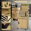 imageGoplus Tool Chest 3in1 Rolling 6 Drawers Tool Cabinet with Detachable Top Toolbox Middle Tool Storage Universal Lockable Wheels Protective Liner Auto Lock Metal Tool Box for Garage WorkshopSand Yellow
