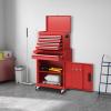 imageGoplus Tool Chest 3in1 Rolling 6 Drawers Tool Cabinet with Detachable Top Toolbox Middle Tool Storage Universal Lockable Wheels Protective Liner Auto Lock Metal Tool Box for Garage WorkshopRed