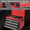imageGoplus Tool Chest 3in1 Rolling 6 Drawers Tool Cabinet with Detachable Top Toolbox Middle Tool Storage Universal Lockable Wheels Protective Liner Auto Lock Metal Tool Box for Garage WorkshopRed  Black