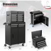 imageGoplus Tool Chest 3in1 Rolling 6 Drawers Tool Cabinet with Detachable Top Toolbox Middle Tool Storage Universal Lockable Wheels Protective Liner Auto Lock Metal Tool Box for Garage WorkshopBlack