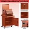 imageGoplus Tool Chest 3in1 Rolling 6 Drawers Tool Cabinet with Detachable Top Toolbox Middle Tool Storage Universal Lockable Wheels Protective Liner Auto Lock Metal Tool Box for Garage WorkshopOrange