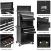 imageGoplus Tool Chest 3in1 Rolling 6 Drawers Tool Cabinet with Detachable Top Toolbox Middle Tool Storage Universal Lockable Wheels Protective Liner Auto Lock Metal Tool Box for Garage WorkshopBlack