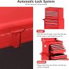 imageGoplus Tool Chest 3in1 Rolling 6 Drawers Tool Cabinet with Detachable Top Toolbox Middle Tool Storage Universal Lockable Wheels Protective Liner Auto Lock Metal Tool Box for Garage WorkshopRed