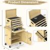 imageGoplus Tool Chest 3in1 Rolling 6 Drawers Tool Cabinet with Detachable Top Toolbox Middle Tool Storage Universal Lockable Wheels Protective Liner Auto Lock Metal Tool Box for Garage WorkshopSand Yellow