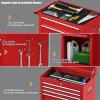 imageGoplus Tool Chest 3in1 Rolling 6 Drawers Tool Cabinet with Detachable Top Toolbox Middle Tool Storage Universal Lockable Wheels Protective Liner Auto Lock Metal Tool Box for Garage WorkshopRed