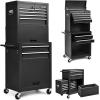 imageGoplus Tool Chest 3in1 Rolling 6 Drawers Tool Cabinet with Detachable Top Toolbox Middle Tool Storage Universal Lockable Wheels Protective Liner Auto Lock Metal Tool Box for Garage WorkshopBlack