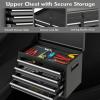 imageGoplus Tool Chest 3in1 Rolling 6 Drawers Tool Cabinet with Detachable Top Toolbox Middle Tool Storage Universal Lockable Wheels Protective Liner Auto Lock Metal Tool Box for Garage WorkshopBlack