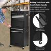 imageGoplus Tool Chest 3in1 Rolling 6 Drawers Tool Cabinet with Detachable Top Toolbox Middle Tool Storage Universal Lockable Wheels Protective Liner Auto Lock Metal Tool Box for Garage WorkshopBlack