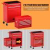 imageGoplus Tool Chest 3in1 Rolling 6 Drawers Tool Cabinet with Detachable Top Toolbox Middle Tool Storage Universal Lockable Wheels Protective Liner Auto Lock Metal Tool Box for Garage WorkshopRed