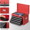 imageGoplus Tool Chest 3in1 Rolling 6 Drawers Tool Cabinet with Detachable Top Toolbox Middle Tool Storage Universal Lockable Wheels Protective Liner Auto Lock Metal Tool Box for Garage WorkshopRed  Black