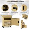 imageGoplus Tool Chest 3in1 Rolling 6 Drawers Tool Cabinet with Detachable Top Toolbox Middle Tool Storage Universal Lockable Wheels Protective Liner Auto Lock Metal Tool Box for Garage WorkshopSand Yellow