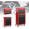 imageGoplus Tool Chest 3in1 Rolling 6 Drawers Tool Cabinet with Detachable Top Toolbox Middle Tool Storage Universal Lockable Wheels Protective Liner Auto Lock Metal Tool Box for Garage WorkshopRed  Black