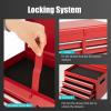 imageGoplus Tool Chest 3in1 Rolling 6 Drawers Tool Cabinet with Detachable Top Toolbox Middle Tool Storage Universal Lockable Wheels Protective Liner Auto Lock Metal Tool Box for Garage WorkshopRed