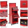 imageGoplus Tool Chest 3in1 Rolling 6 Drawers Tool Cabinet with Detachable Top Toolbox Middle Tool Storage Universal Lockable Wheels Protective Liner Auto Lock Metal Tool Box for Garage WorkshopRed