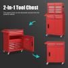 imageGoplus Tool Chest 3in1 Rolling 6 Drawers Tool Cabinet with Detachable Top Toolbox Middle Tool Storage Universal Lockable Wheels Protective Liner Auto Lock Metal Tool Box for Garage WorkshopRed