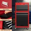 imageGoplus Tool Chest 3in1 Rolling 6 Drawers Tool Cabinet with Detachable Top Toolbox Middle Tool Storage Universal Lockable Wheels Protective Liner Auto Lock Metal Tool Box for Garage WorkshopRed  Black