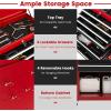 imageGoplus Tool Chest 3in1 Rolling 6 Drawers Tool Cabinet with Detachable Top Toolbox Middle Tool Storage Universal Lockable Wheels Protective Liner Auto Lock Metal Tool Box for Garage WorkshopRed  Black