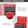 imageGoplus Tool Chest 3in1 Rolling 6 Drawers Tool Cabinet with Detachable Top Toolbox Middle Tool Storage Universal Lockable Wheels Protective Liner Auto Lock Metal Tool Box for Garage WorkshopRed  Black