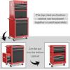 imageGoplus Tool Chest 3in1 Rolling 6 Drawers Tool Cabinet with Detachable Top Toolbox Middle Tool Storage Universal Lockable Wheels Protective Liner Auto Lock Metal Tool Box for Garage WorkshopRed  Black