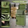 imageGoplus Tool Chest 3in1 Rolling 6 Drawers Tool Cabinet with Detachable Top Toolbox Middle Tool Storage Universal Lockable Wheels Protective Liner Auto Lock Metal Tool Box for Garage WorkshopOlive Green