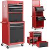 imageGoplus Tool Chest 3in1 Rolling 6 Drawers Tool Cabinet with Detachable Top Toolbox Middle Tool Storage Universal Lockable Wheels Protective Liner Auto Lock Metal Tool Box for Garage WorkshopRed  Black