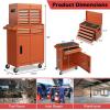 imageGoplus Tool Chest 3in1 Rolling 6 Drawers Tool Cabinet with Detachable Top Toolbox Middle Tool Storage Universal Lockable Wheels Protective Liner Auto Lock Metal Tool Box for Garage WorkshopOrange