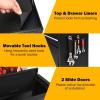 imageGoplus Tool Chest 3in1 Rolling 6 Drawers Tool Cabinet with Detachable Top Toolbox Middle Tool Storage Universal Lockable Wheels Protective Liner Auto Lock Metal Tool Box for Garage WorkshopBlack