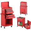 imageGoplus Tool Chest 3in1 Rolling 6 Drawers Tool Cabinet with Detachable Top Toolbox Middle Tool Storage Universal Lockable Wheels Protective Liner Auto Lock Metal Tool Box for Garage WorkshopRed