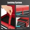 imageGoplus Tool Chest 5Drawer Rolling Tool Storage Cabinet with Detachable Top Tool Box Liner Universal Lockable Wheels Adjustable Shelf Locking Mechanism Metal Tool Cart for Garage WorkshopRed  Black