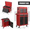 imageGoplus Tool Chest 5Drawer Rolling Tool Storage Cabinet with Detachable Top Tool Box Liner Universal Lockable Wheels Adjustable Shelf Locking Mechanism Metal Tool Cart for Garage WorkshopRed  Black