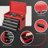 imageGoplus Tool Chest 5Drawer Rolling Tool Storage Cabinet with Detachable Top Tool Box Liner Universal Lockable Wheels Adjustable Shelf Locking Mechanism Metal Tool Cart for Garage WorkshopRed  Black
