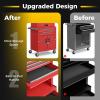 imageGoplus Tool Chest 6 Drawers Extra Large Rolling Too Storage Cabinet with 4 Universal Lockable Wheels Auto Lock Protective Liner 2in1 Heavy Duty Tool Box for Garage WorkshopRed