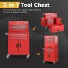 imageGoplus Tool Chest 6 Drawers Extra Large Rolling Too Storage Cabinet with 4 Universal Lockable Wheels Auto Lock Protective Liner 2in1 Heavy Duty Tool Box for Garage WorkshopRed
