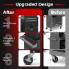 imageGoplus Tool Chest 6 Drawers Extra Large Rolling Too Storage Cabinet with 4 Universal Lockable Wheels Auto Lock Protective Liner 2in1 Heavy Duty Tool Box for Garage WorkshopBlack