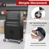 imageGoplus Tool Chest 6 Drawers Extra Large Rolling Too Storage Cabinet with 4 Universal Lockable Wheels Auto Lock Protective Liner 2in1 Heavy Duty Tool Box for Garage WorkshopBlack