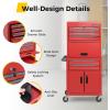 imageGoplus Tool Chest 6 Drawers Extra Large Rolling Too Storage Cabinet with 4 Universal Lockable Wheels Auto Lock Protective Liner 2in1 Heavy Duty Tool Box for Garage WorkshopRed