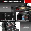 imageGoplus Tool Chest 6 Drawers Extra Large Rolling Too Storage Cabinet with 4 Universal Lockable Wheels Auto Lock Protective Liner 2in1 Heavy Duty Tool Box for Garage WorkshopBlack