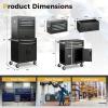 imageGoplus Tool Chest 6 Drawers Extra Large Rolling Too Storage Cabinet with 4 Universal Lockable Wheels Auto Lock Protective Liner 2in1 Heavy Duty Tool Box for Garage WorkshopBlack