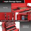 imageGoplus Tool Chest 6 Drawers Extra Large Rolling Too Storage Cabinet with 4 Universal Lockable Wheels Auto Lock Protective Liner 2in1 Heavy Duty Tool Box for Garage WorkshopRed