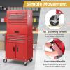 imageGoplus Tool Chest 6 Drawers Extra Large Rolling Too Storage Cabinet with 4 Universal Lockable Wheels Auto Lock Protective Liner 2in1 Heavy Duty Tool Box for Garage WorkshopRed