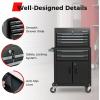 imageGoplus Tool Chest 6 Drawers Extra Large Rolling Too Storage Cabinet with 4 Universal Lockable Wheels Auto Lock Protective Liner 2in1 Heavy Duty Tool Box for Garage WorkshopBlack