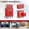 imageGoplus Tool Chest 6 Drawers Extra Large Rolling Too Storage Cabinet with 4 Universal Lockable Wheels Auto Lock Protective Liner 2in1 Heavy Duty Tool Box for Garage WorkshopRed