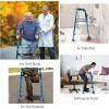 imageGoplus Walkers for Seniors Foldable Standard Walker with 5 Wheels and Removable Padded Armrests 440lbs Lightweight Walking Mobility Aid Folding Platform Walker for Elderly Handicap DisabledBlue  Black