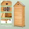 imageGoplus Wooden Storage Shed Fir Wood Cabinet for Outdoor Garden Patio Yard NaturalNatural