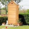 imageGoplus Wooden Storage Shed Outdoor Storage Cabinet with 4 Shelves and Pitched Galvanized Sheet Roof Lockable Garden Shed Outside Tool Shed for Patio Yard Lawn