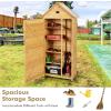 imageGoplus Wooden Storage Shed Outdoor Storage Cabinet with 4 Shelves and Pitched Galvanized Sheet Roof Lockable Garden Shed Outside Tool Shed for Patio Yard Lawn