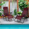 imageGoplus Zero Gravity Lounge Chairs 160Adjustable Folding Recliner wPillow and Cup Holder 350LBS Comfy Outdoor Lounge Chairs for Patio Lawn Yard ampamp CampSet of 2 NavyWine