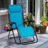 imageGoplus Zero Gravity Lounge Chairs 160Adjustable Folding Recliner wPillow and Cup Holder 350LBS Comfy Outdoor Lounge Chairs for Patio Lawn Yard ampamp CampSet of 2 NavyLight Blue
